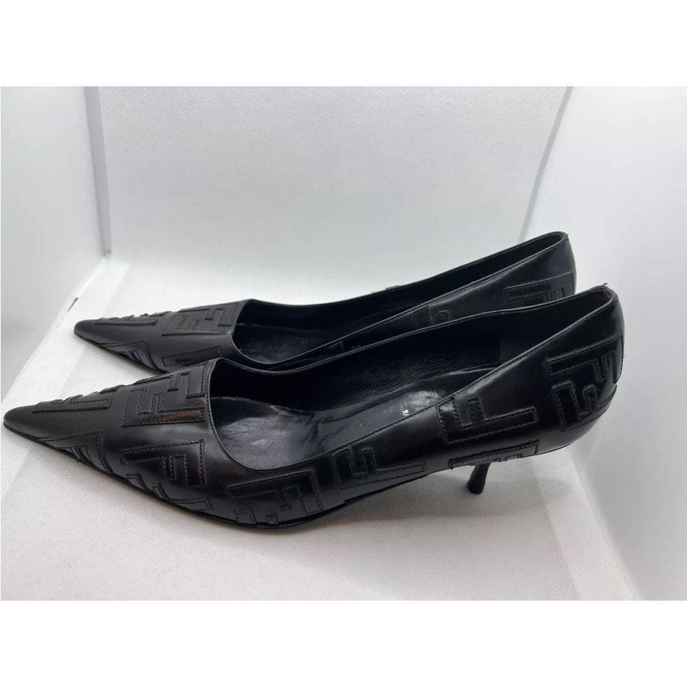 Fendi Monogram Women’s Black Leather Heels Shoes